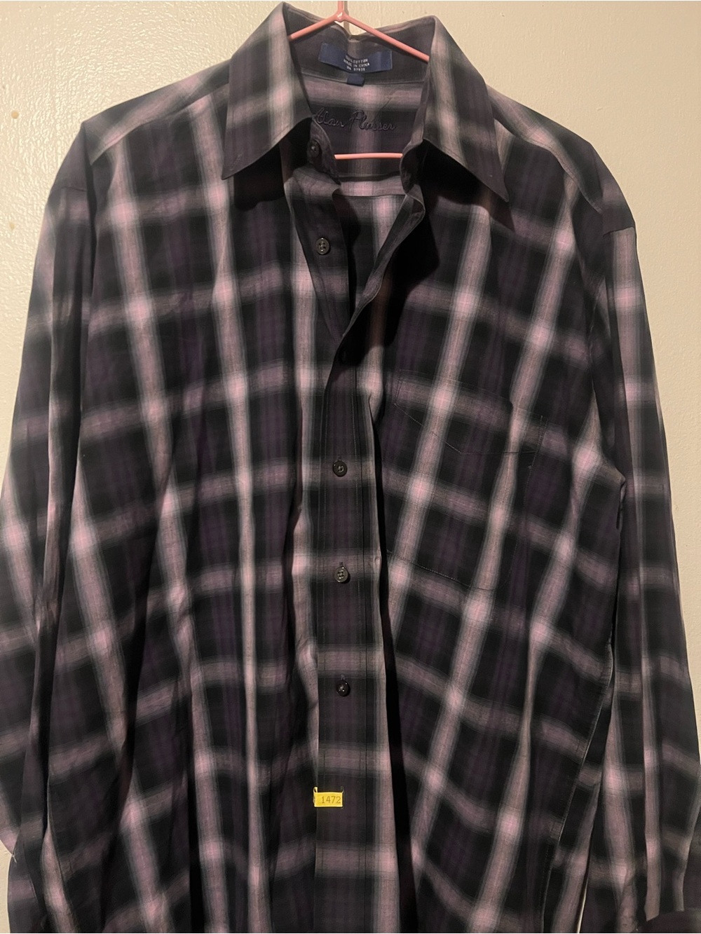 Abercrombie & Fitch Black and Purple Plaid Button-Down Shirt